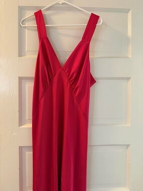 Hot Pink Sleeveless V-Neck Maxi Dress